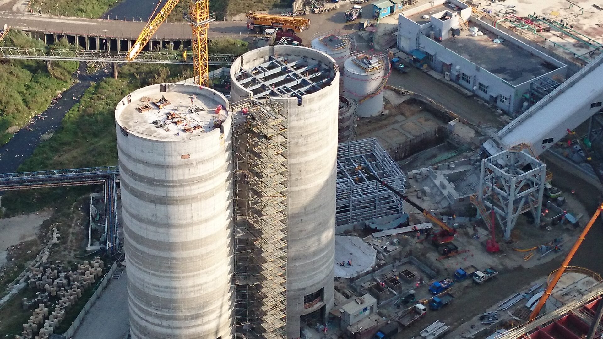 power plant silo construction, Taiwan