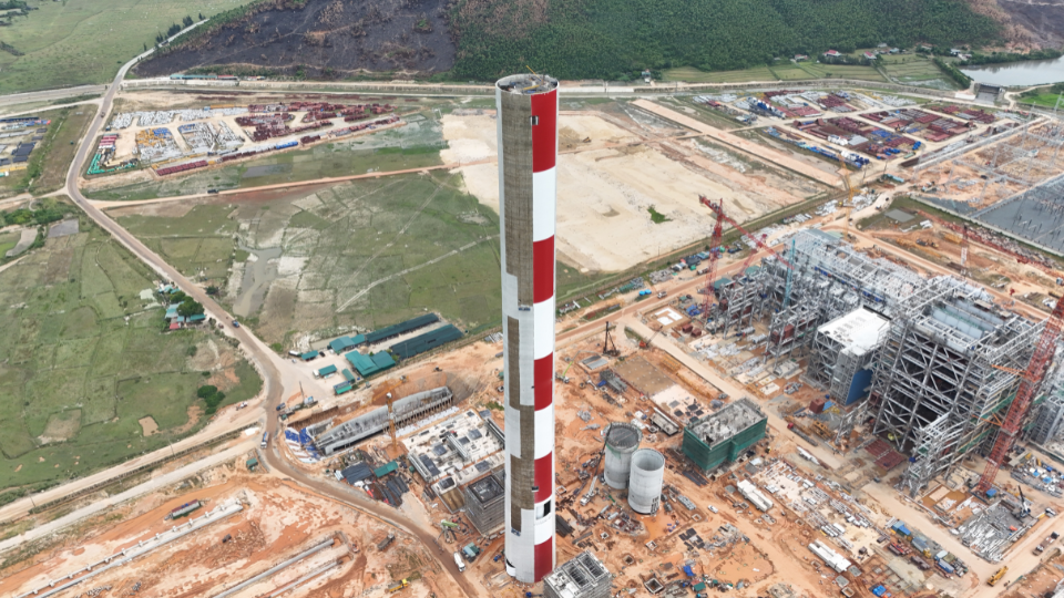 Construction of emission control structure at Quang Trach 1 Power Plant, Vietnam
