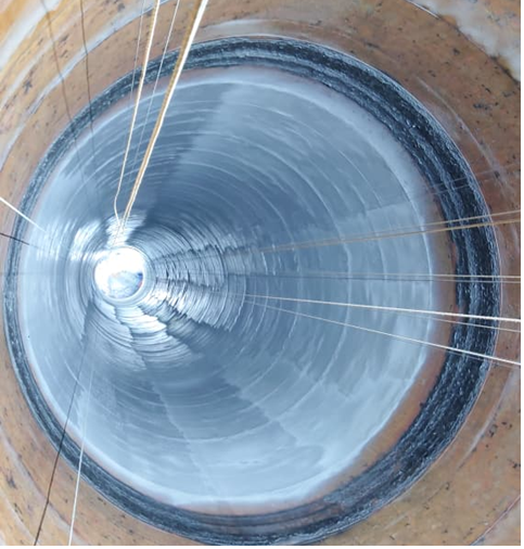 Epoxy glass flake lining application inside 200m power plant chimney in Malaysia